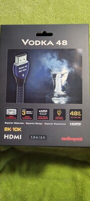 Audioquest VODKA 48 HDMI Cable,8K-10K Ultra HD 48Gbps,10%Silver, 1.5m/5ft 
