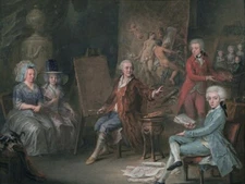 oil painting handpainted on canvas " in the oil painting studio"