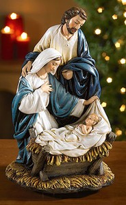 NATIVITY-SCENE-Statue-Mary-Baby-Jesus-Come-Let-us-adore-Him-MUSICAL
