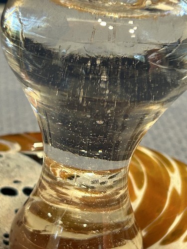 Vintage Art Glass Paper Weight Toadstool Mushroom Brown White 3.25 inches High - Picture 7 of 15