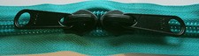 YKK Nylon Coil Zipper Tape 10 Peacock 5 yards with 10 Black Zipper Sliders