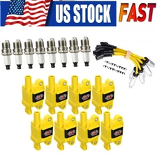 8* Square Ignition Coil+Spark Plug+Wire For Cadillac Chevy Silverado C1511 UF413