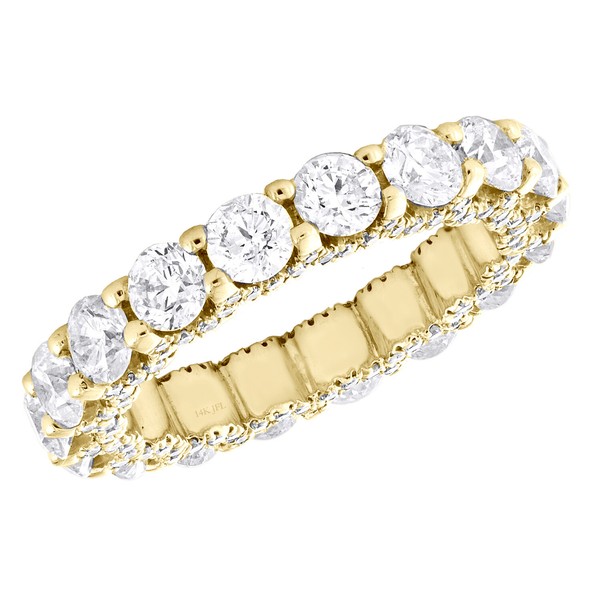 14K Gelbgold Diamant Ewigkeit Ehering Vintage Stil Damen Ring 3.84 Karat-image