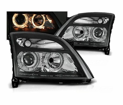 headlights for OPEL VECTRA C 2002 2003 2004 2005 angel eyes black LHD RHD
