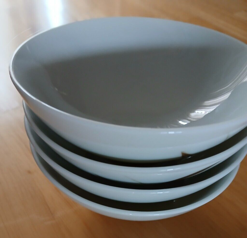 Made in Japan Set of 4 Porcelain JAPANESE Rice Bowls White With Brown Leaves - Picture 4 of 4