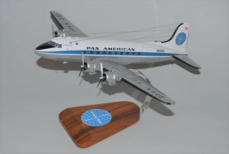 Pan Am American Douglas DC-4 N88886 Desk Top Display Wood