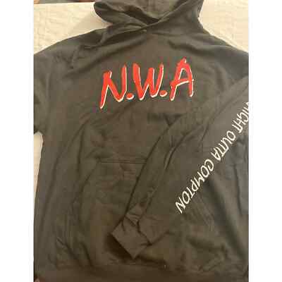 NWA Hoodie Eazy-E Dr Dre Ice Cube Black Unisex Size Large