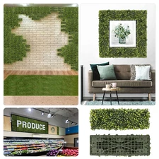 18"x6" Artificial Ivy Mats Wall Hedge With Hard Panel for Indoor Outdoor Decor