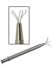 5 Prong Diamond Gem Tweezers Parts Beads Jewelry Ball Grabber Pickup Tool Holder