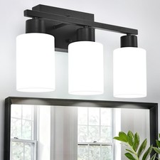 Modern 3-Light Vanity Light Over Mirror, Black Bathroom Light Fixtures, Wall ...