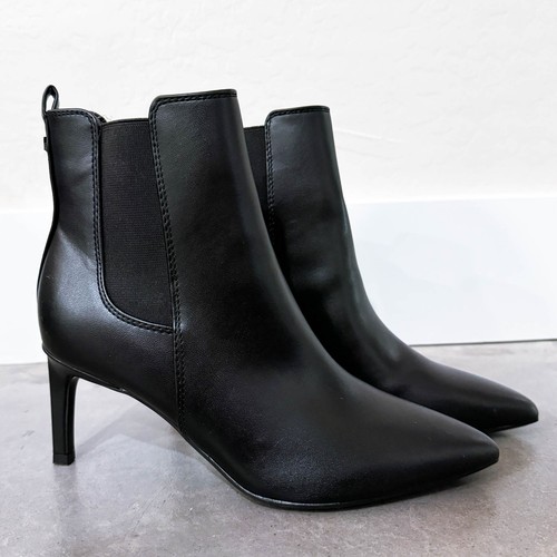 Calvin Klein Samara 3 Pointed Toe Stiletto Heels Boots Quiet Luxury Black sz 6.5 - Picture 3 of 13