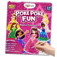 Princess Poke Art Kit with Gift Bag, Mess-Free Kids Craft Set, Ages 3-9