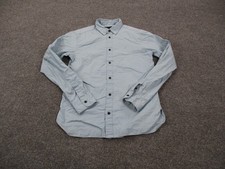 Allsaints Shirt Mens XS Blue Stretch Cotton Business Preppy Dress Club Casual