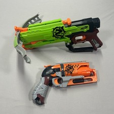 Nerf Zombie Strike Hammershot Blaster Crossfire Bow Lot 2 Tested and Working