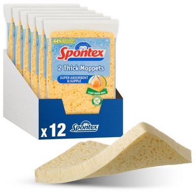 Spontex 12 dicke Schwamm Moppets Vorteilspack 16 x 12 cm à 12, mehrfarbig