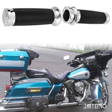 2pcs Chrome Motorcycle 1" Handlebar Hand Grips For Harley Touring Electra Glide