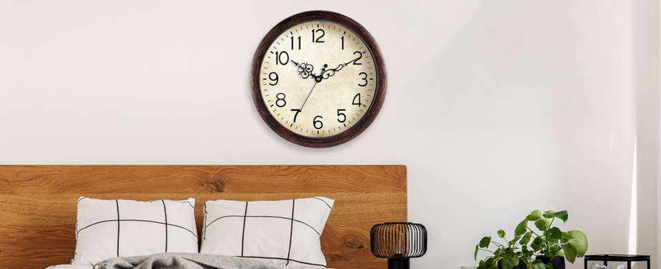 Wall Clock, Vintage Wall Clocks Battery Operated Quartz Silent Non ...