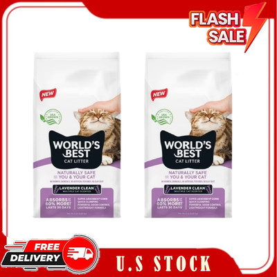 2 Pack World's Best Cat Litter Lavender Clean Scented, 15 lb/bags