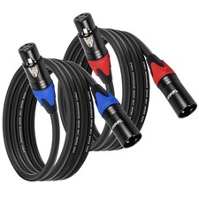 2 PCS 40 Feet Premium XLR Microphone Cable 3Pin Balanced Male Female Cord