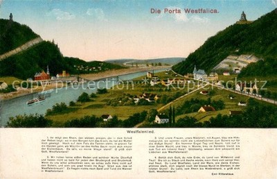 Porta Westfalica panoramic view over the Weser Bismarck Tower Kaiser Wilhelm Denk