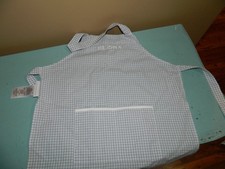 Pottery Barn Kids Gingham Apron Cotton NWOT Mono “ELORA” (J-21)