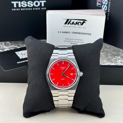TISSOT PRX Quartz Red Dial Stainless steel Men's watch T137.410.11.421.00 40mm