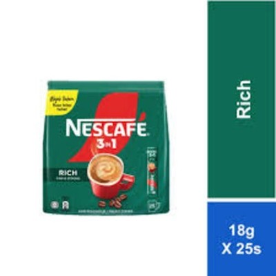 Nescafe 3 in 1 Rich Instant Coffee - Strong Bold Taste - 25 Sticks Malaysia Hala