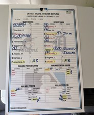 Detroit Tigers At Miami Marlins 9/12/25 Skubal T Pitching Game Used