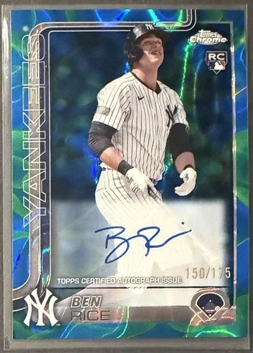 2025 Topps Chrome - Ben Rice - Rookie Auto - Lava Lamp Blue/Green /175 (RC, AU)