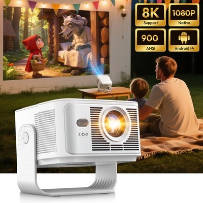XGODY 8K Projektor 45000Lms 1080P HDMI Heimkino Beamer 5G wifi Multimediaplayer
