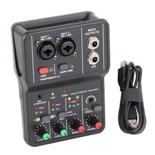 14 10 4.4cm 2-Channel Sound Card Audio Mixer enables secondary connection