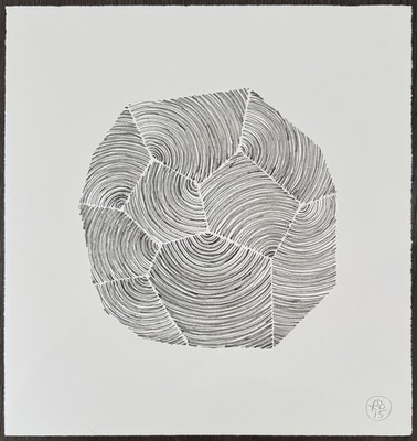 Richard Deacon, Beijing #3, lithograph on laid paper, 2015, autographed and dated