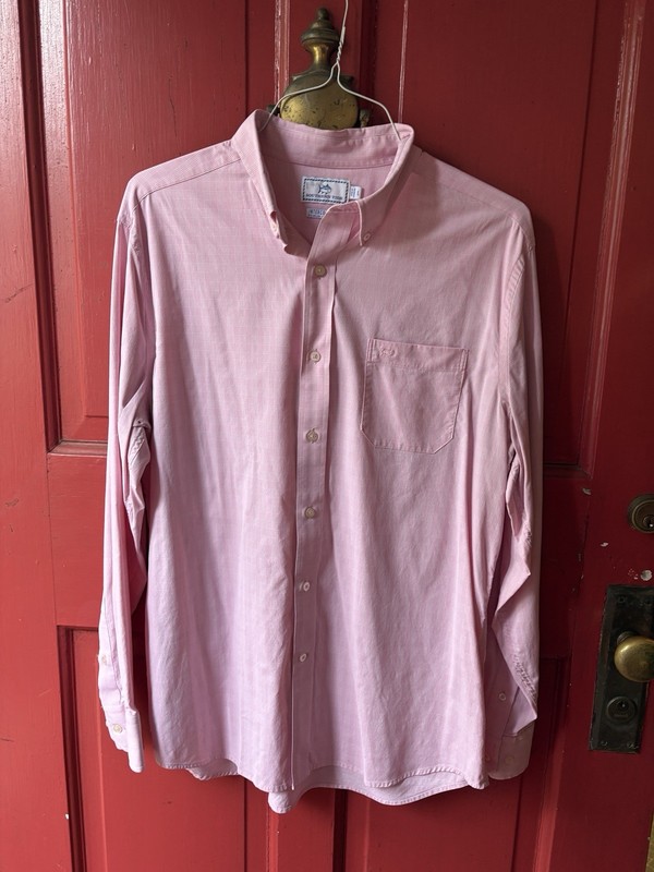 Southern Tide Intercoastal Mens L Large Pink Performance Button Down Shirt