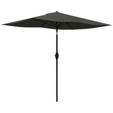 Outsunny Ombrellone da Giardino 2x3m Inclinabile e Apertura a Manovella Grigio