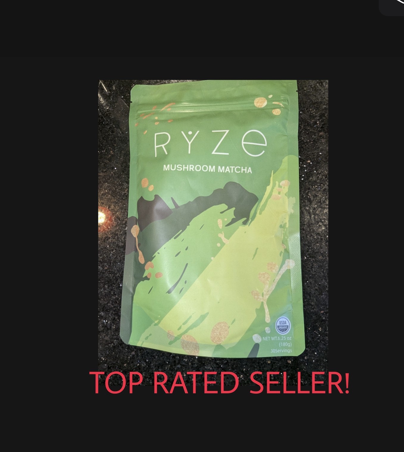 (1) Ryze Organic Mushroom Matcha green tea- 30 Servings Sealed Exp 9/27