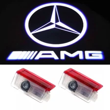 For Mercedes Benz A B C E GL ML 2Pcs HD Car Ghost Shadow Door LED Lights AMG