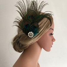 Girls/Women Peacock Feather Fascinator Hair Clip Bridal Wedding Bridesmaid CN