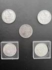 1878-1892 Morgan Silver Dollar AU / UNC Lot of 5 Bullion 90% Silver