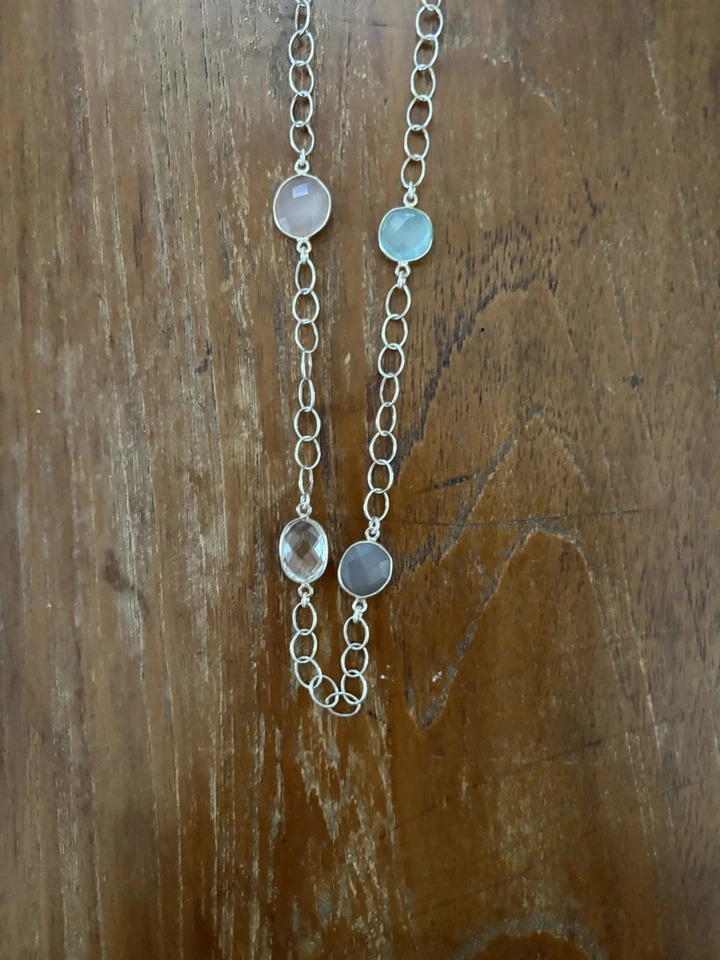 Hingucker: Wunderschönes Schmuckset aus Silberkette und Armband mit Steinen! - Bild 3 von 4