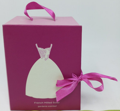 Fancy Papyrus French Milled Soap Gardenia Scented Bodice Shaped in Gift Box