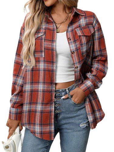 Casual Women Shirt Comfortable Fit Lapel Design Polyester Fabric Retro Look - Picture 12 of 176