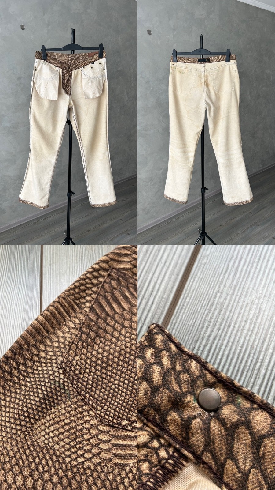 00s Just Cavalli Snakeskin Python Flared Pants 32 - image 20