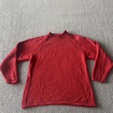 Vintage 90 s J Crew Men s Red Roll Neck Fisherman s Sweater: cotton. M