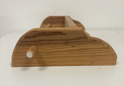 VTG Paper Towel Holder Shelf Wood Wall Mount Country Farmhouse Chic 16" x 8"x6" - Picture 13 of 13