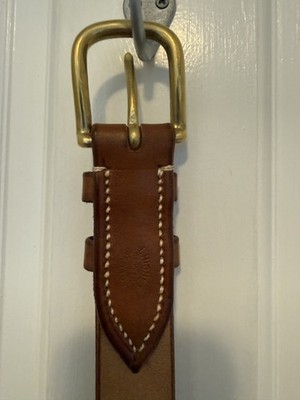 Jasper Highet J&FJ Baker Oak Bark Bridle Leather Belt England Brown NWOT