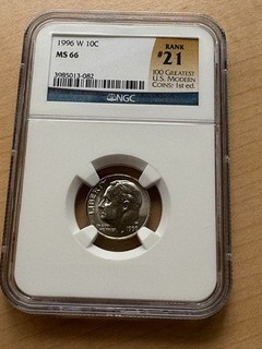 1996 W Roosevelt Dime. NGC MS