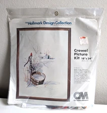 Columbia-Minerva crewel kit 7193 water pump cardinal winter vintage Hallmark