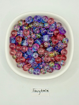 Glass Bead ''Fairytale'' Mix Rounds and Tubes Jewelry Crafts 120 beads/3.5oz