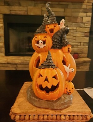 Halloween Jack-O-Lantern Light Up Pumpkin House Jack O Lantern Ghost Witch Hat