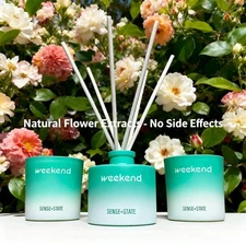 Reed Diffuser Fragrance Set with Natural Flowers Scent Continuous Air Freshener